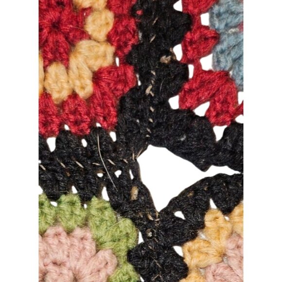 2 Vintage Granny Afgan Crochet Square Blanket Throw Multicolor 50"x32" Handmade - Picture 10 of 13